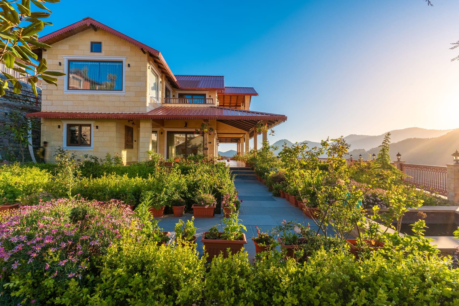 Architecture and mountain views of The Mukteshwar Bungalow