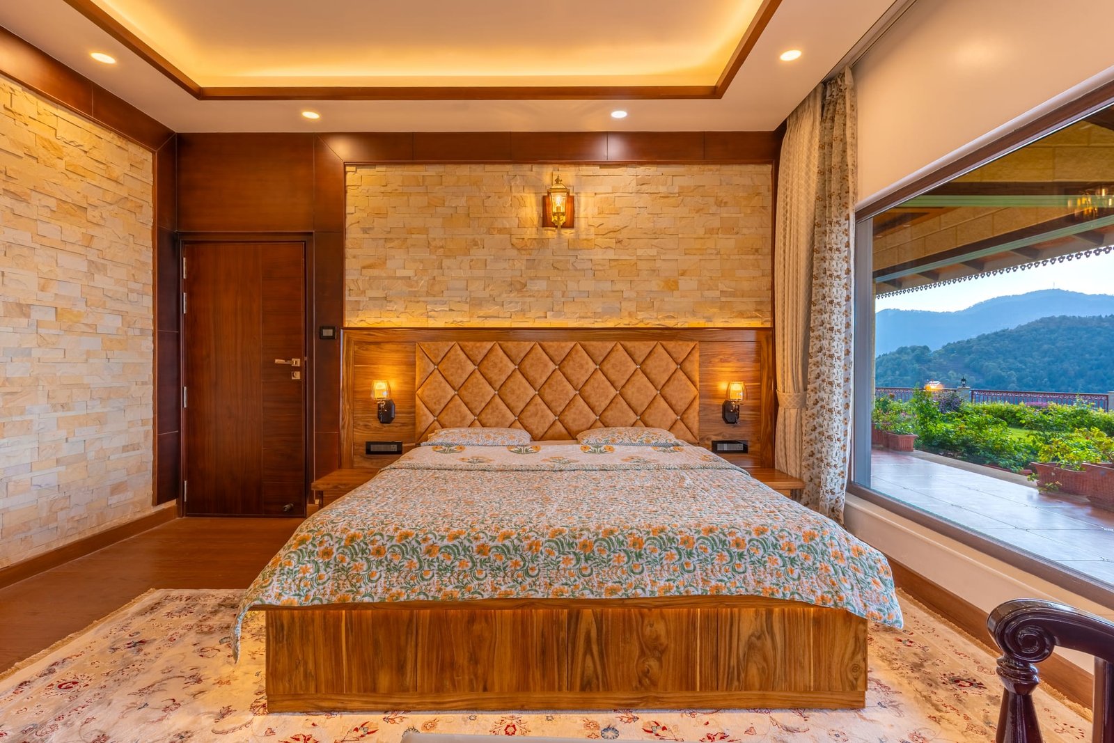 Exposed wooden ceiling rafters in The Imperial Suite